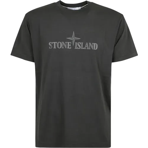 Lässiges Baumwoll T-Shirt , Herren, Größe: 3XL - Stone Island - Modalova