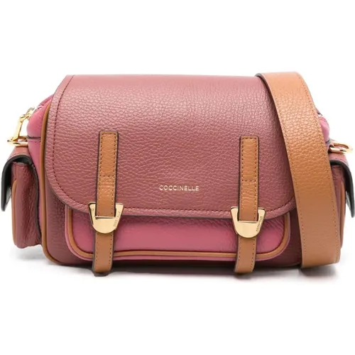 Leder Crossbody Tasche mit Logodruck - Coccinelle - Modalova