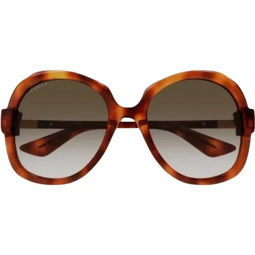 Oversize Havana Sunglasses , female, Sizes: 57 MM - Gucci - Modalova