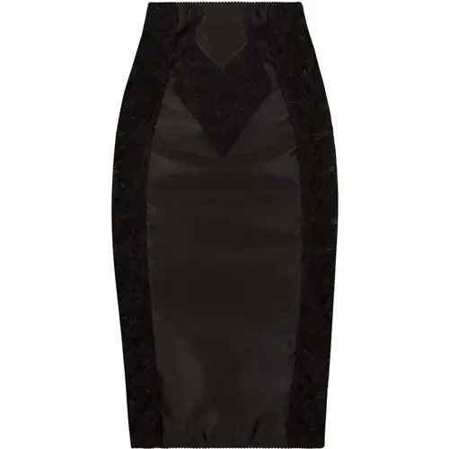 Elegant Skirt with Lace Detail , female, Sizes: M, S, XS - Dolce & Gabbana - Modalova