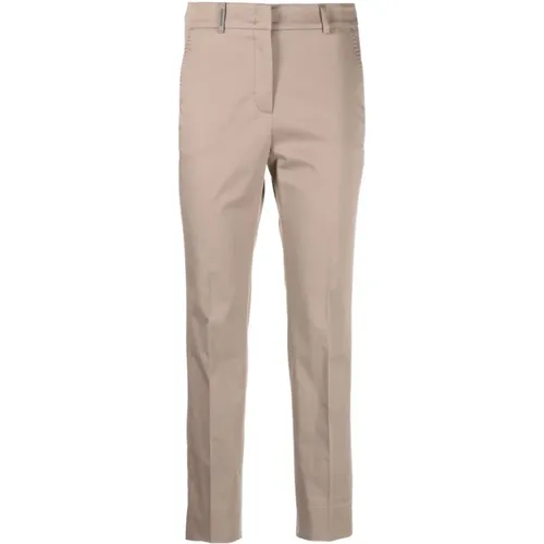 Slim Trousers with Patch Detail , female, Sizes: L - PESERICO - Modalova