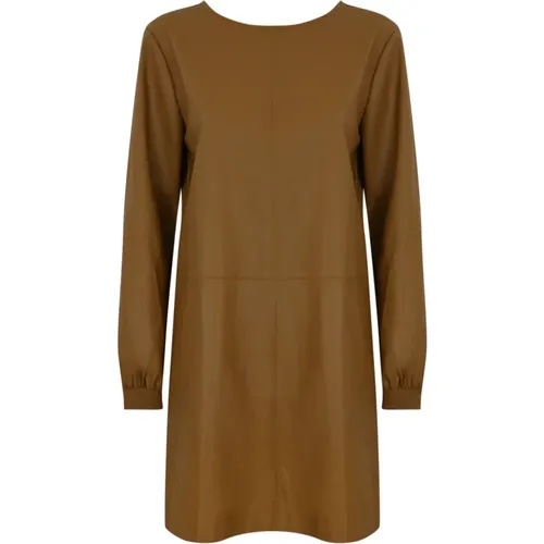 Leather Dress Long Sleeve , female, Sizes: M, S - Max Mara - Modalova