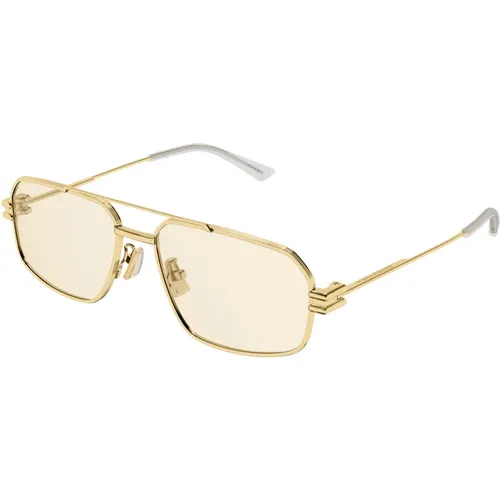 Gold/Light Sunglasses , unisex, Sizes: 58 MM - Bottega Veneta - Modalova