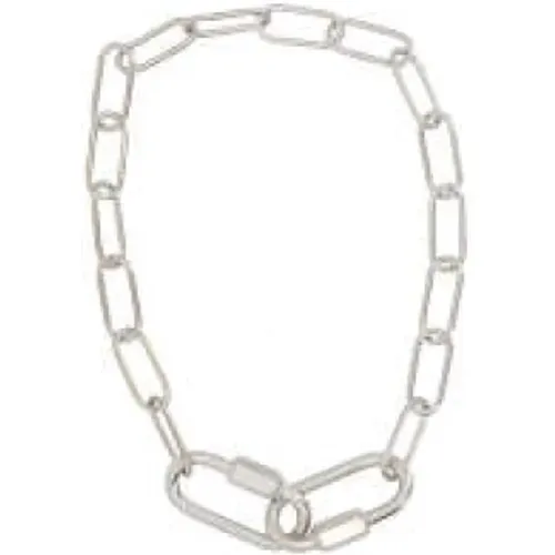 Chain Necklace Silver Finish , male, Sizes: ONE SIZE - MM6 Maison Margiela - Modalova