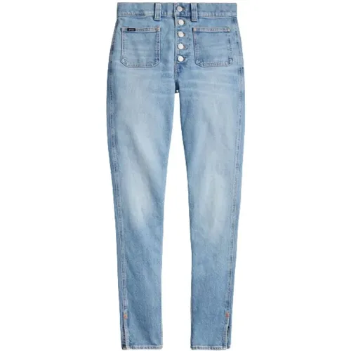 High Waist Button Fly Skinny Jeans , female, Sizes: W24 - Polo Ralph Lauren - Modalova