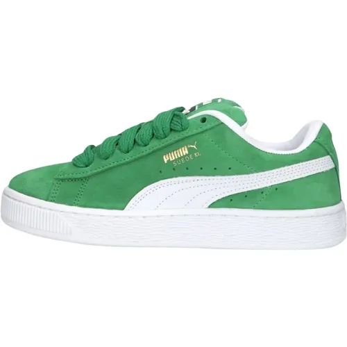 Grüne Wildleder Low Top Sneakers , Herren, Größe: 36 EU - Puma - Modalova