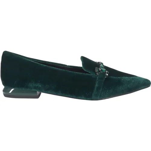 Velvet Flat Shoes , female, Sizes: 3 UK - Tosca Blu - Modalova
