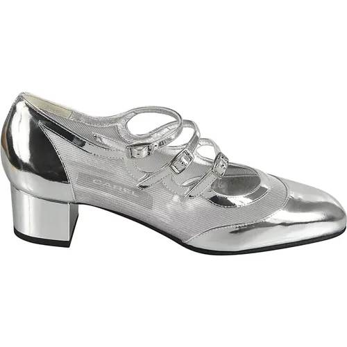 Silber laminierte Pumps mit Absatz , Damen, Größe: 37 EU - Carel - Modalova