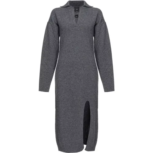 Elegant Grey Dress , female, Sizes: L, XS, M, S - pinko - Modalova