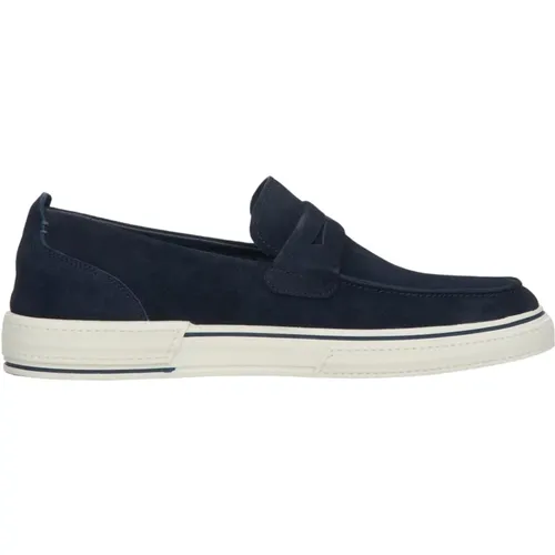 Herrenweiche marineblaue Loafer aus echtem Velours Er00112552 , Herren, Größe: 40 EU - Estro - Modalova