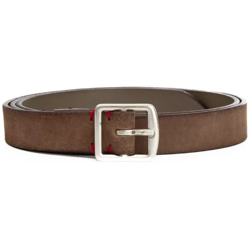 Dove Grey Suede Crafted Belt , male, Sizes: 95 CM, 90 CM, 110 CM, 100 CM, 105 CM - Eleventy - Modalova