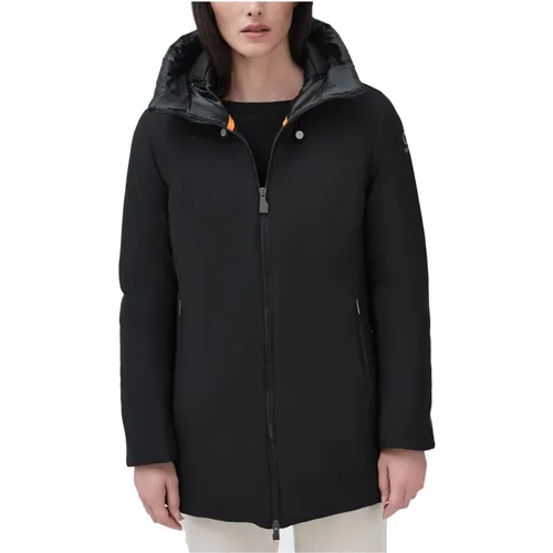 Schwarze Steppkapuzenjacke Ortensia , Damen, Größe: S - Suns - Modalova