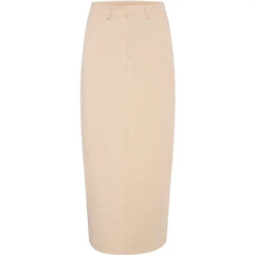 Classic Sandshell Skirt with Back Slit , female, Sizes: XL, M, XS, S - Soaked in Luxury - Modalova
