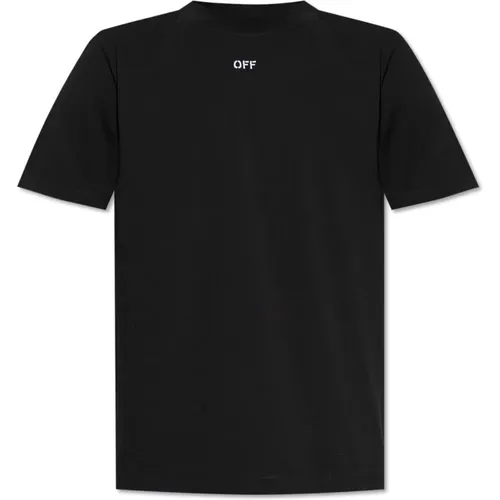 T-Shirt mit Logo , Herren, Größe: S - Off White - Modalova