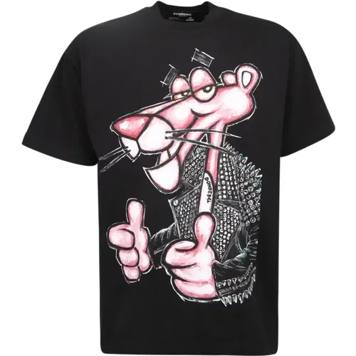 Pink Panther print T-shirt , male, Sizes: XS, S - Domrebel - Modalova