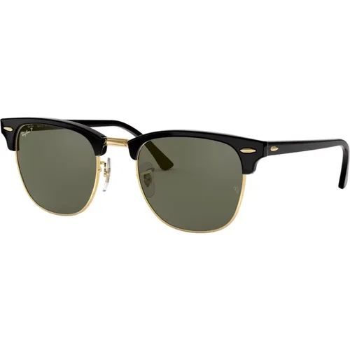 Clubmaster Polarized Sunglasses Gold , male, Sizes: 49 MM - Ray-Ban - Modalova
