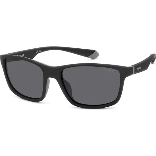 Matt Schwarz Graue Sonnenbrille , Herren, Größe: 58 MM - Polaroid - Modalova