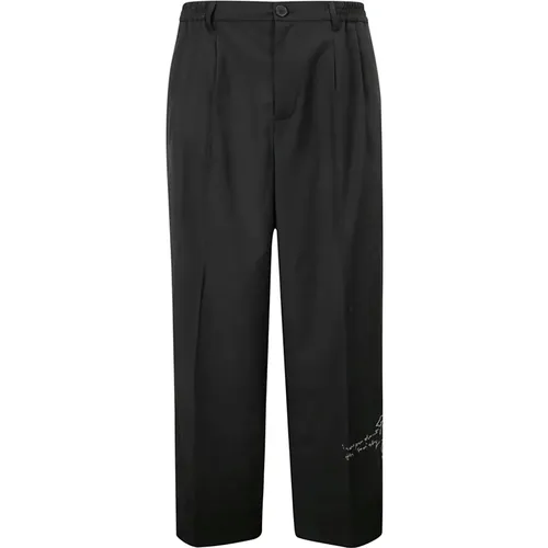 Wool Blend Embroidered Logo Trousers , male, Sizes: L, S, M - An Other Date - Modalova