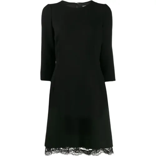 Lace Trim Dress , female, Sizes: L, XL - Dolce & Gabbana - Modalova