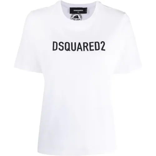 Printed Front Panel T-shirts and Polos , female, Sizes: S, M - Dsquared2 - Modalova