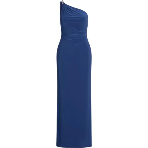 Blaues Kleid mit asymmetrischem Ausschnitt - Ralph Lauren - Modalova