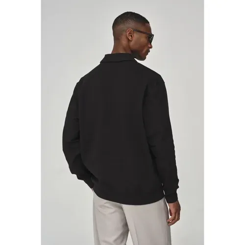 Schwarzer Polo Zip Sweater Valenza - Valenza - Modalova