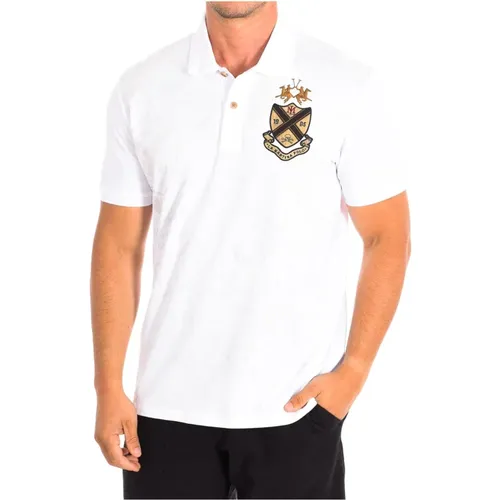 Kurzarm Polo Shirt in Weiß , Herren, Größe: L - LA MARTINA - Modalova