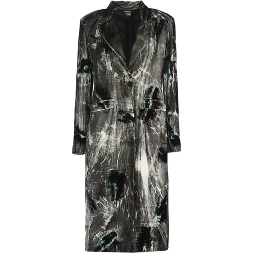 Contrasting Pattern Silk Coat Woman , female, Sizes: L, M, S - Avant Toi - Modalova