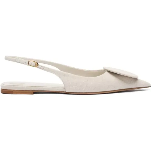 Graue Leinenschuhe Flach Kreismotiv , Damen, Größe: 41 EU - Jacquemus - Modalova