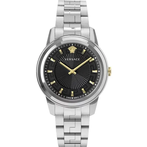 Elegant Stainless Steel Analog Watch , male, Sizes: ONE SIZE - Versace - Modalova