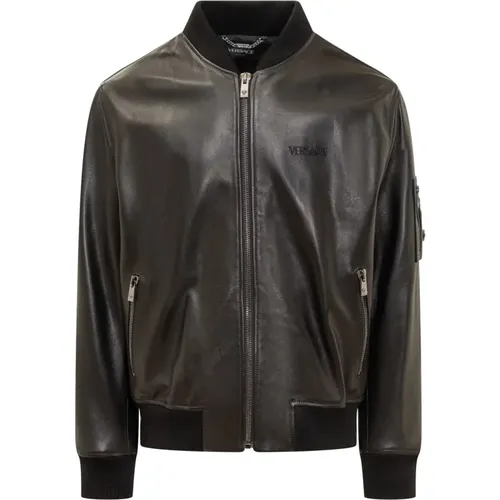 Leather Jackets , male, Sizes: M, L - Versace - Modalova