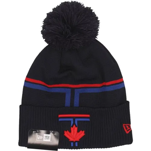 Toronto Blue Jays Pom Pom Beanie , male, Sizes: ONE SIZE - new era - Modalova