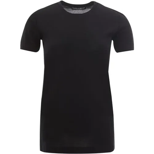 Schwarzes Baumwoll-Crew-Neck-T-Shirt - Dolce & Gabbana - Modalova