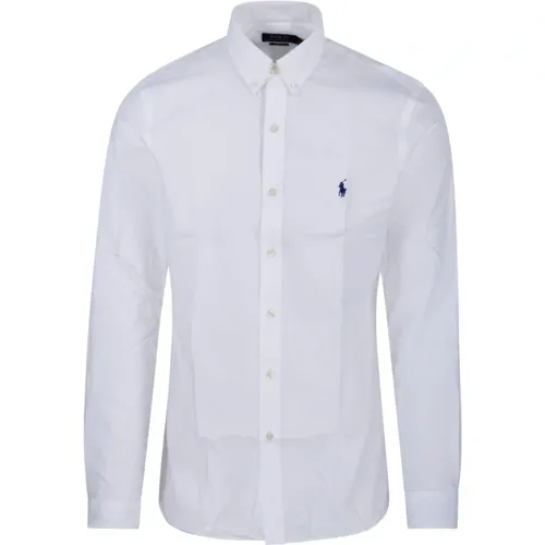 Elegantes Weißes Langarm-Sportshirt , Herren, Größe: M - Ralph Lauren - Modalova