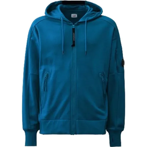 Diagonal Raised Fleece Zipped Hoodie , Herren, Größe: M - C.P. Company - Modalova