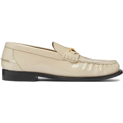 Patent Finish Slip-On Shoes , male, Sizes: 6 UK - Versace - Modalova