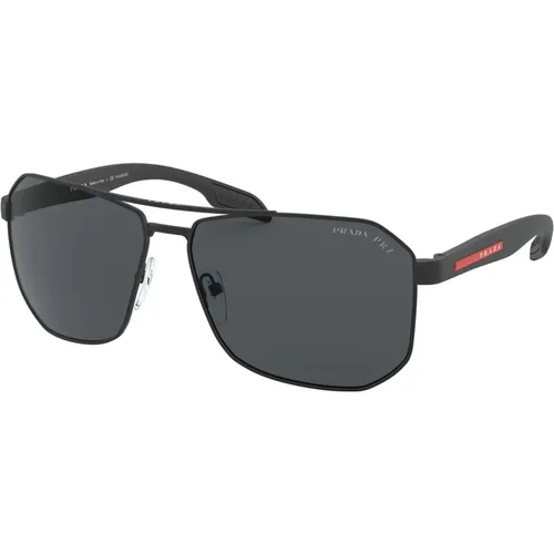 Linea Rossa Sunglasses /Grey , male, Sizes: 62 MM - Prada - Modalova