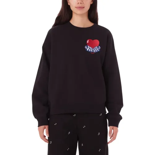 Heart Crew Fleece Schwarzer Sweatshirt - Obey - Modalova