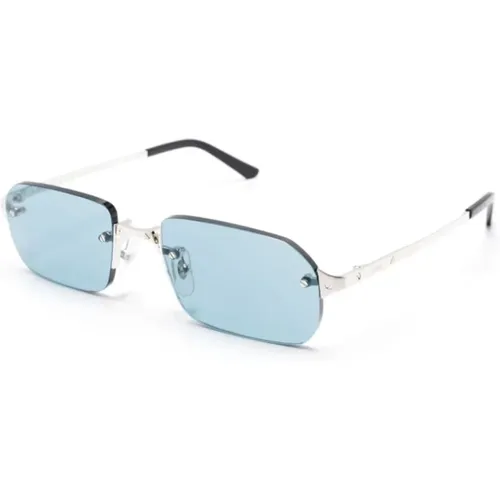 Silberne Sonnenbrille mit Originalzubehör,Goldene Sonnenbrille mit Original-Etui,Goldene Sonnenbrille mit Zubehör - Cartier - Modalova
