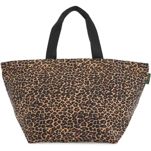 Leopard Print Tote Bag with Ribbon Handles , female, Sizes: ONE SIZE - Hervé Chapelier - Modalova