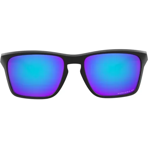 Mattschwarze Sonnenbrille mit Prizm Sapphire Iridium , Herren, Größe: 57 MM - Oakley - Modalova