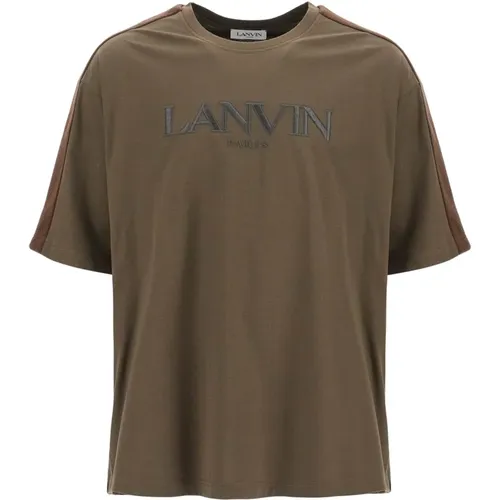 Logo T-Shirt mit Curb-Branding-Streifen , Herren, Größe: M - Lanvin - Modalova