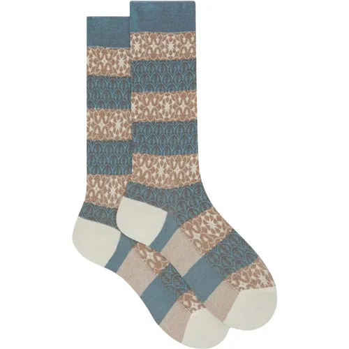 Damen Baumwollleichte Socken mit griechischem Muster , Damen, Größe: S - Gallo - Modalova