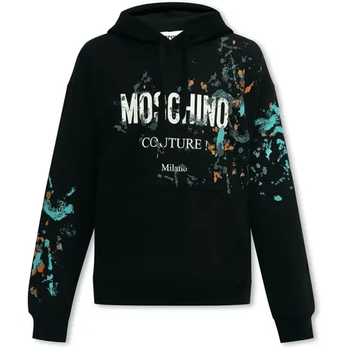 Hoodie with logo , male, Sizes: XL - Moschino - Modalova