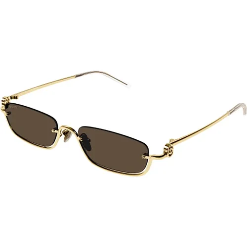 Metallic Sunglasses for Women , female, Sizes: 55 MM - Gucci - Modalova