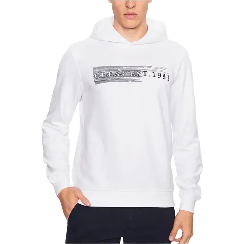 Bestickter Logo-Kapuzenpullover - Lässiger Komfort , Herren, Größe: M - Guess - Modalova