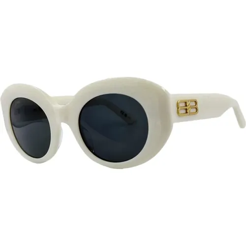 Einzigartige Weiße Sonnenbrille , Damen, Größe: ONE Size - Balenciaga - Modalova