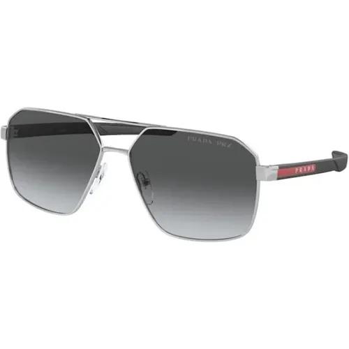 Stylish Silver Frame Sunglasses , unisex, Sizes: 60 MM - Prada - Modalova