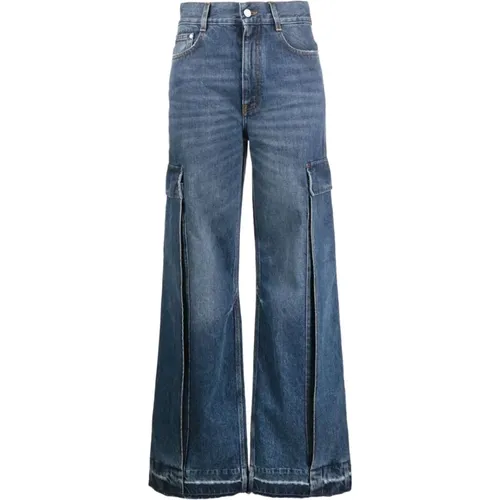 Vintage Dunkelblaue Cargo Flare Jeans , Damen, Größe: W25 - Stella Mccartney - Modalova