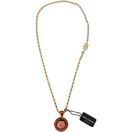 Luxury Gold Charm Chain Necklace , male, Sizes: ONE SIZE - Dolce & Gabbana - Modalova